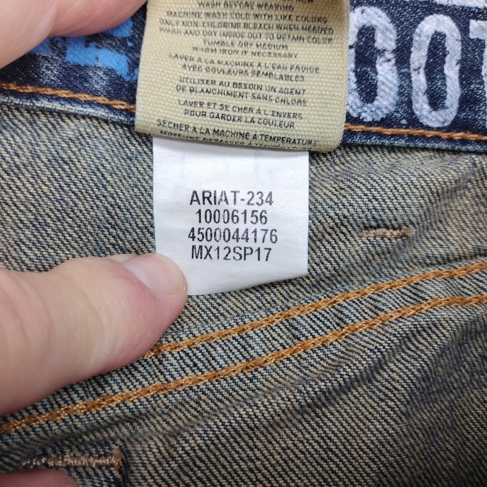 ARIAT M2 Men's 38x36 RELAXED BOOT CUT STITCH 100% COTTON JEANS Mexico Made - Picture 9 of 16